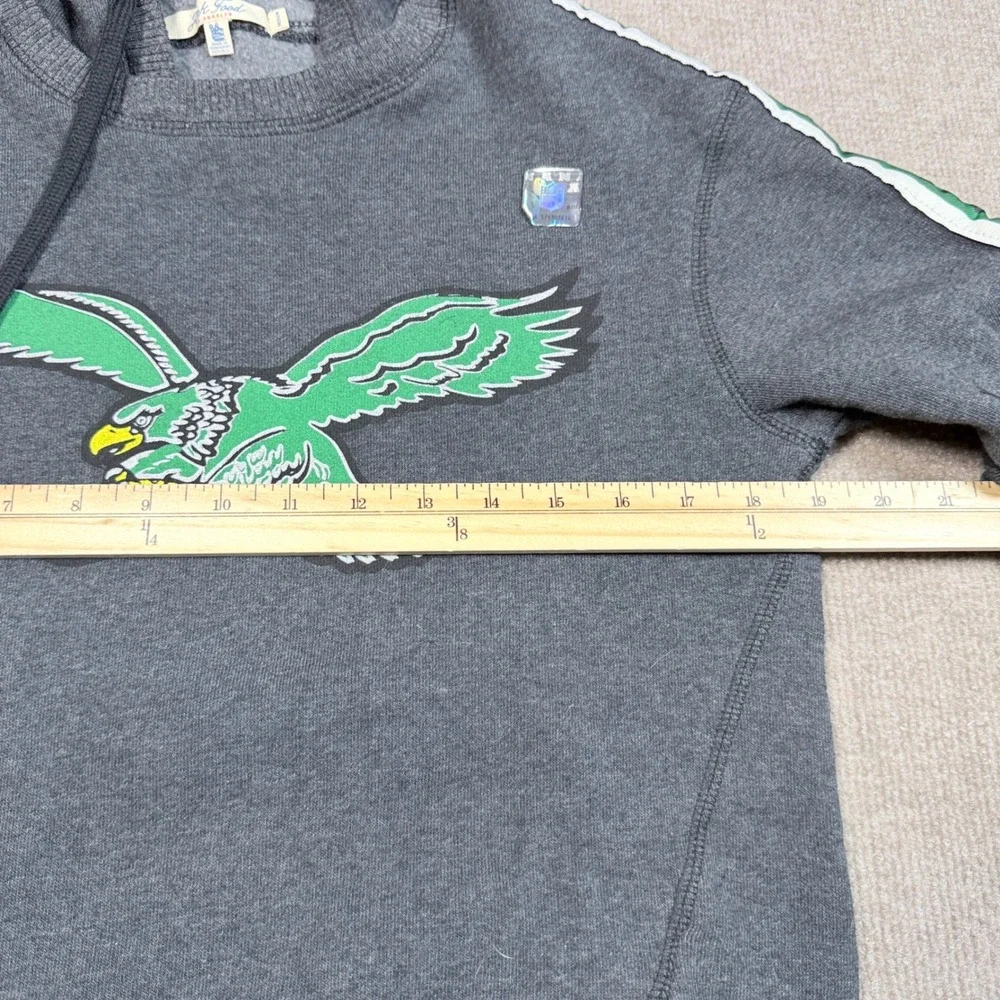 Junk Food Philadelphia Eagles Hoodie Grey NFL Throwback Graphic Womens Medium